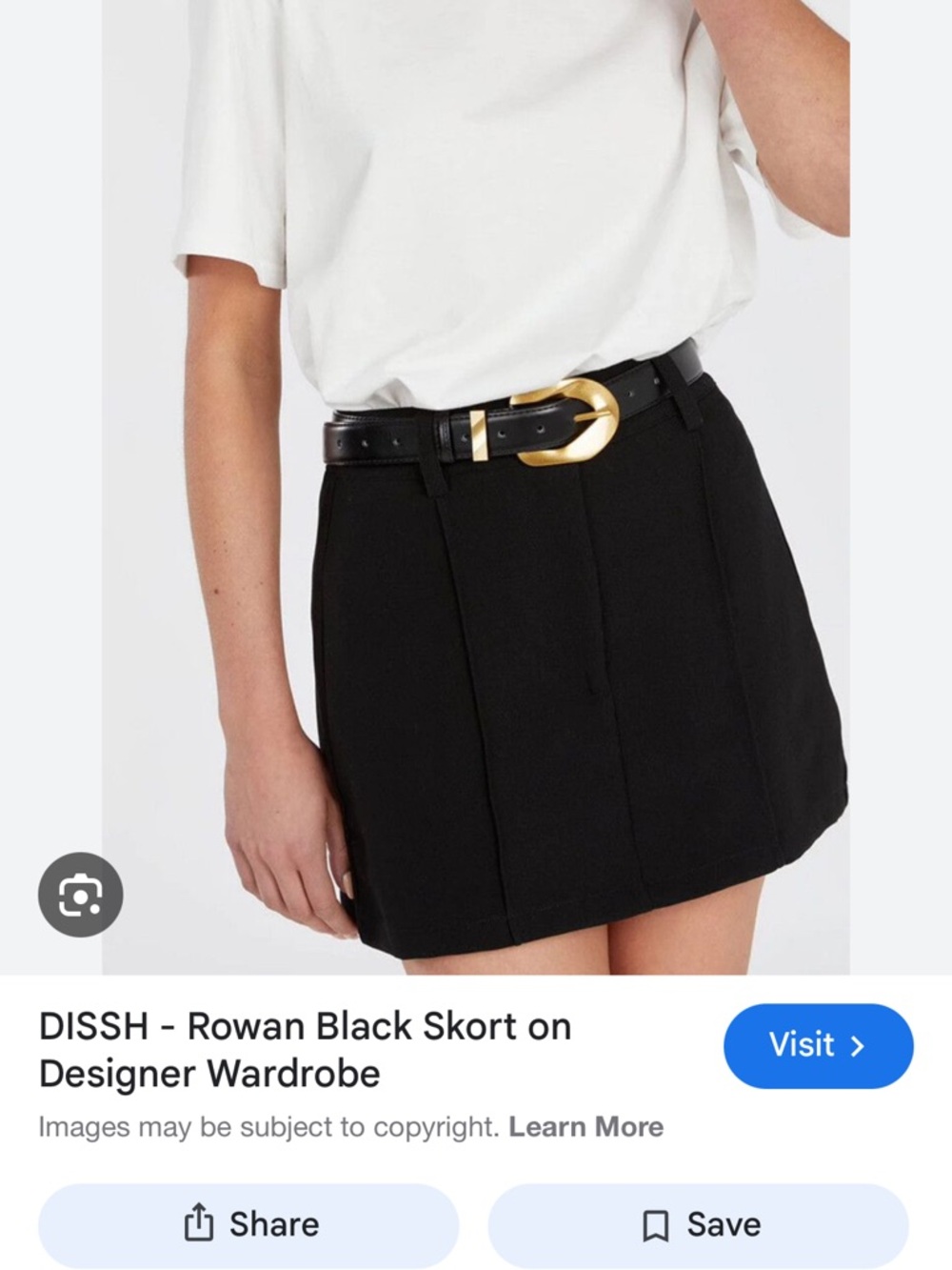 DISSH Black High-Waist Skirt